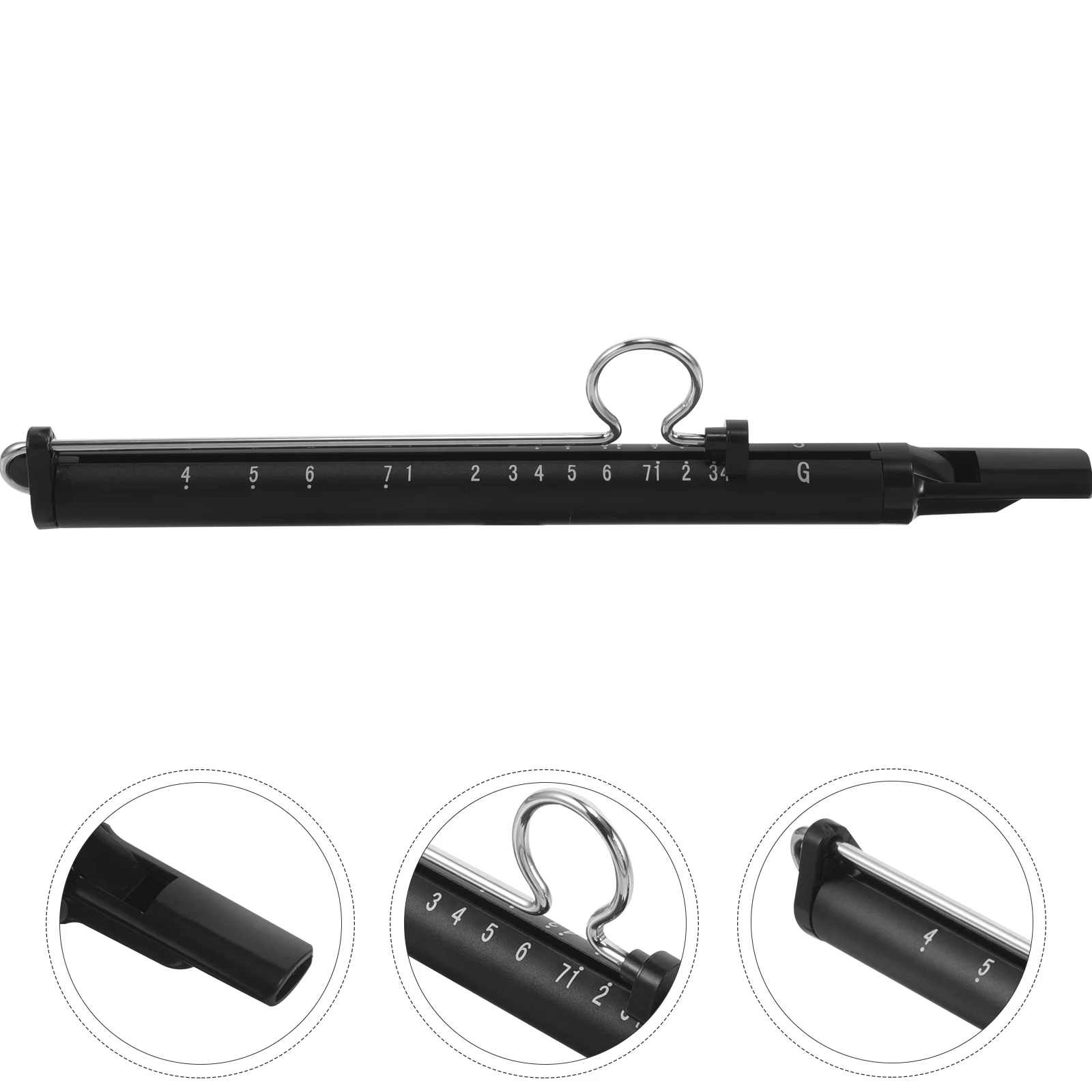 Black Slide Whistle Adjustable Tone Key Aluminum Alloy Abs Short Flute Kids Toys Musical Instruments Mouth Whistle