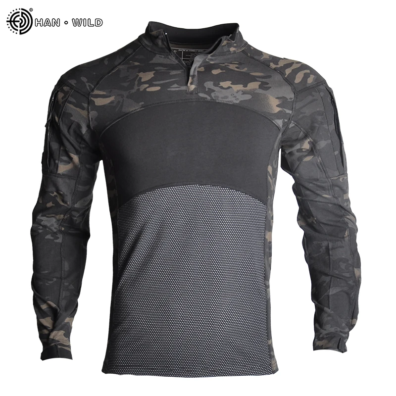 

Combat Shirts Tactical Men Military Clothing Safari Camo Airsoft t-shirt Camping Work Clothes Army T Shirt Long Hunting Outfit