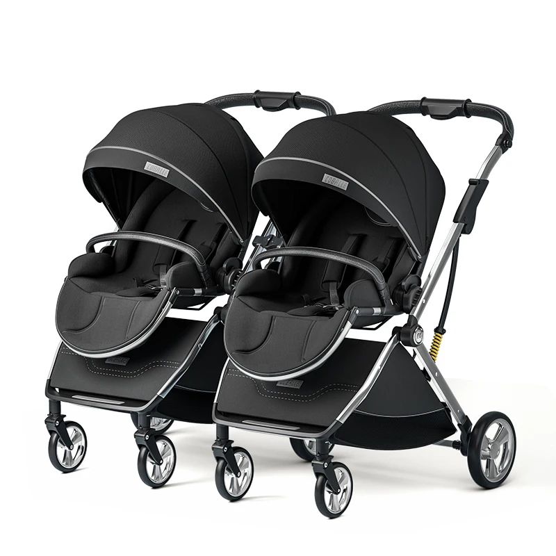 Twins Baby Stroller,Foldable Tandem Stroller for Infant and Toddler,Detachable 2 Single Strollers Double Pushchair