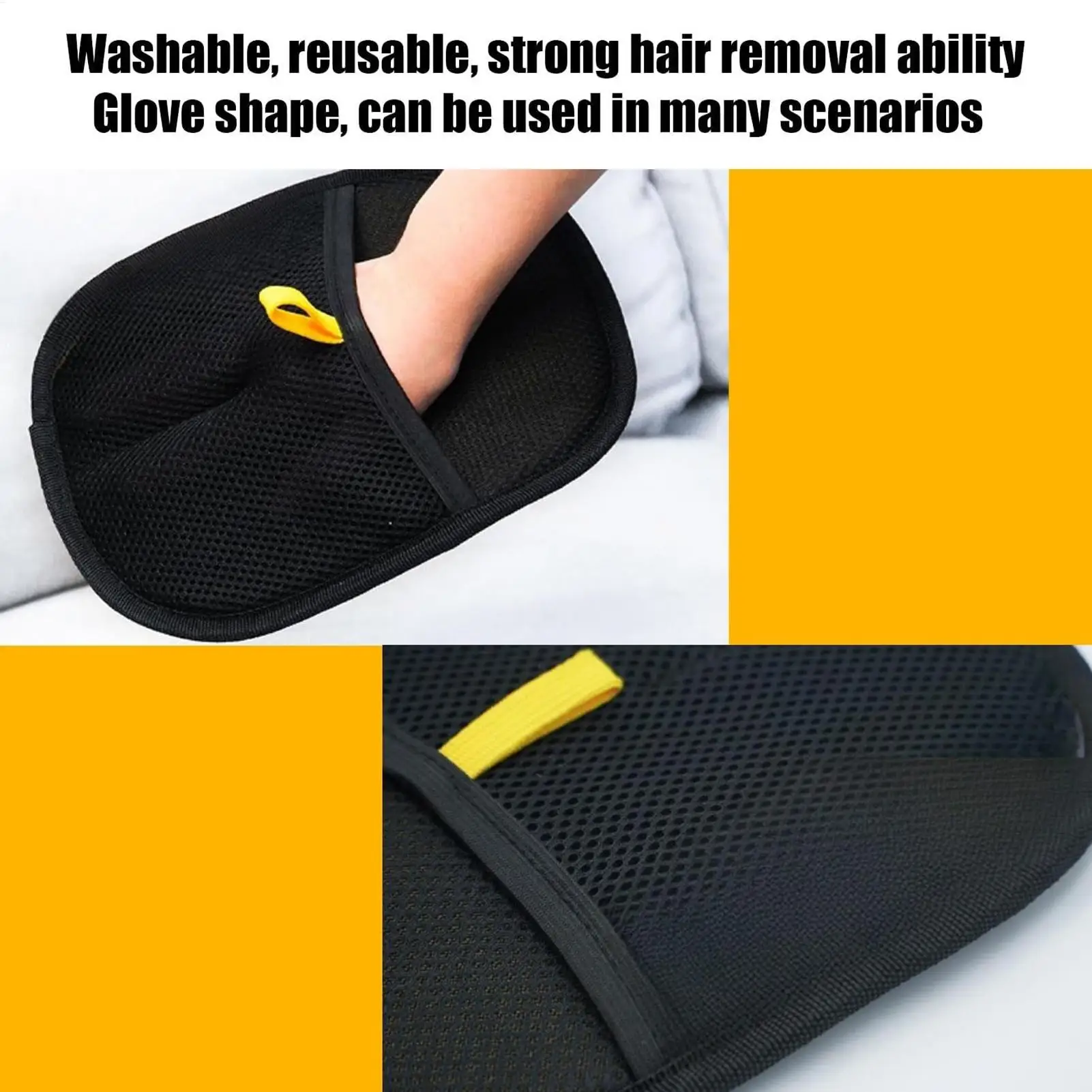 Grooming gloves in use on dog