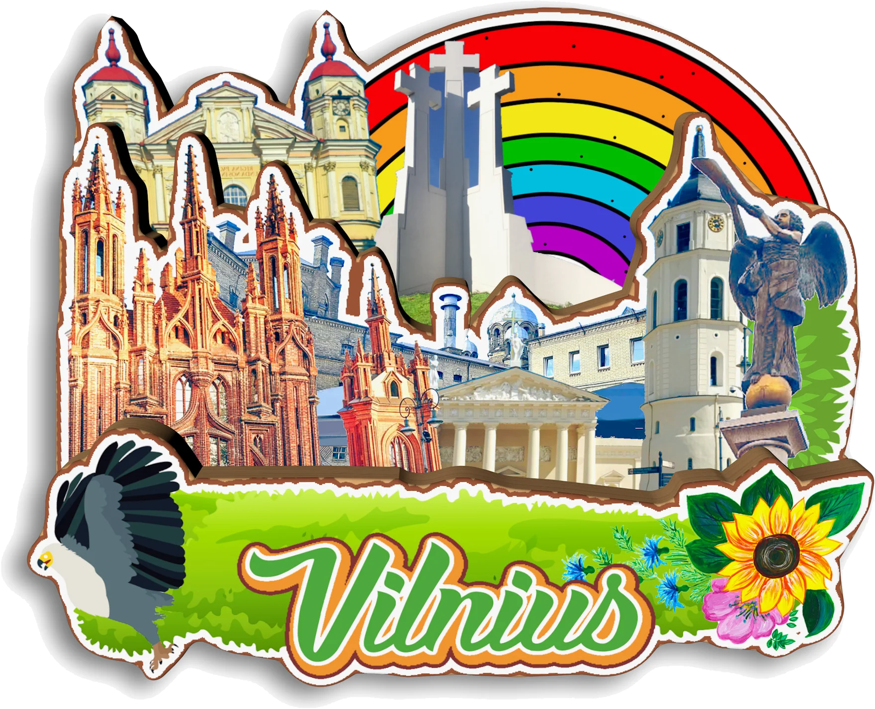 Vilnius Trakai Kaunas Klaipeda Nida Palanga Neringa Lithuania Fridge Magnet Travel Souvenir Gift