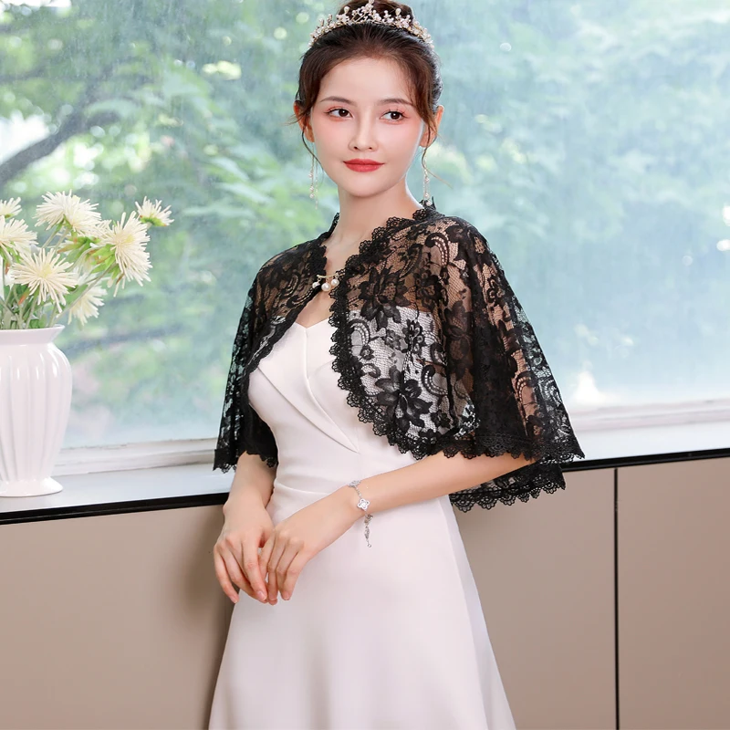 Formal Black Wedding Bolero Black Lace Bolero Women Wedding Jacket Bridal  Wraps Evening Party