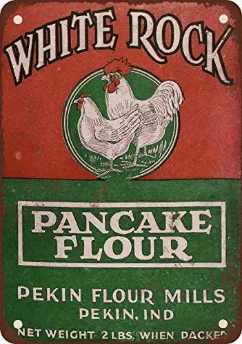 

White Rock Pancake Flour Retro Street Sign Household Metal Tin Sign Bar Cafe Car Motorcycle Garage Decoration Supplies