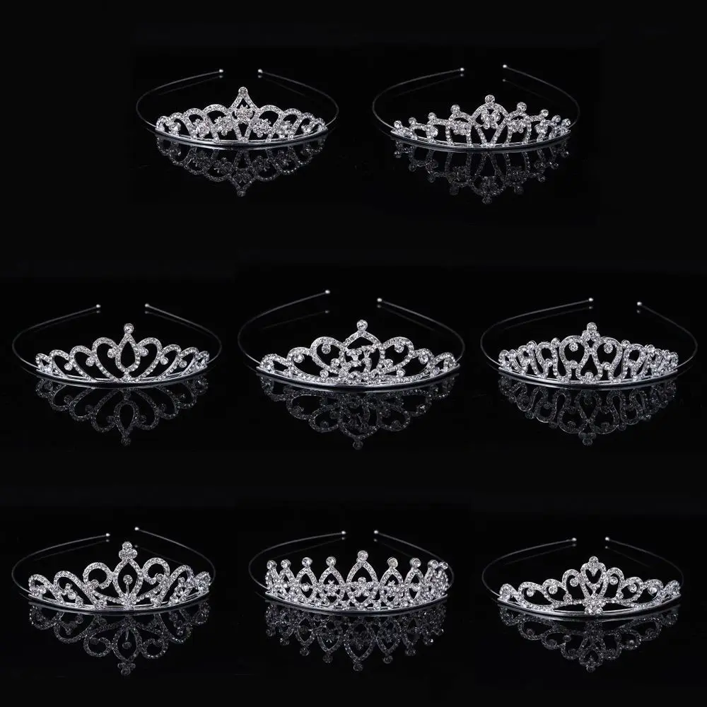 Children Tiaras and Crowns Headband for hair accessory jewelry accessories hair headdress bridal headwear hair band crown Kids Girls Bridal Crystal Crown Wedding Party Accessiories Hair Jewelry Ornaments Headpiece