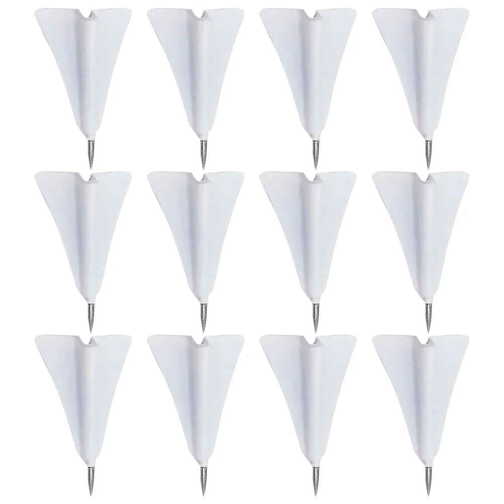 Airplane Aircraft Pushpin Thumb Tacks Delicate Pushpins Decorative Paper Daily Use Thumbtacks Map Accessories White 12 Pcs push pins