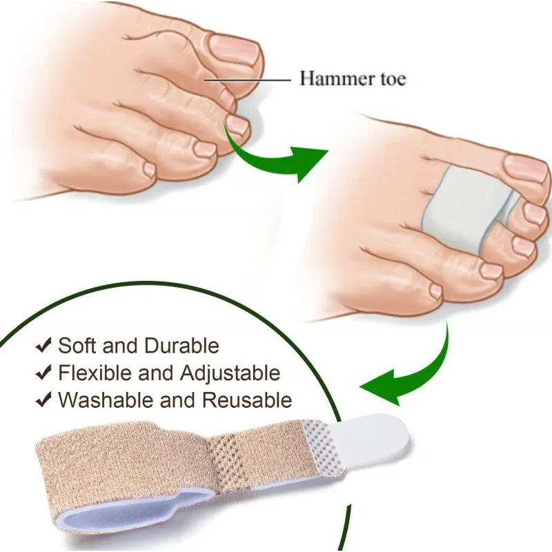 10Pcs Toe Finger Straightener Hammer Toe Tape hallux Valgus Corrector Bandage Separator Splint Wraps Foot Care Supplies New