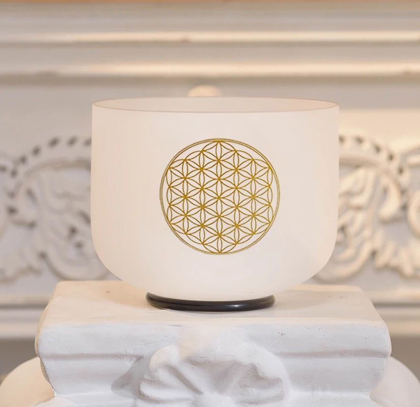 Hye-eun 528HZ 8 インチ C ノートライフフラワーデザイン水晶