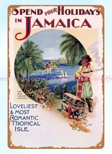 Художественные плакаты 1930s постер для путешествий проводите ваши праздники в Ямайке металлический жестяной знак