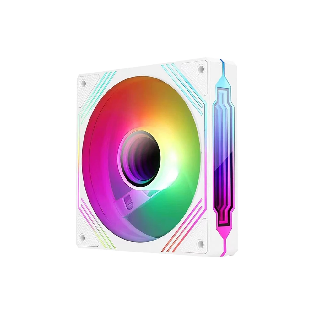 PC Cooling Fan 5V 3Pin ARGB Mirror Cycle Light Effect 650-1800RPM PWM 140mm Cooler Fan Reverse/Forward