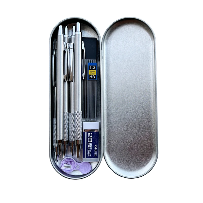 Metal Mechanical Pencil Set - 03 to 20mm Art Sketch Pencils with Eraser and Sharpener