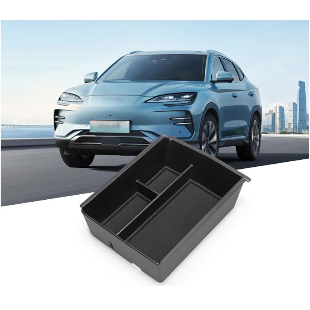 For BYD Song Plus  ABS Silica Gel Car Central Control Armrest Box Storage Box Cover Trim Decoration Accessories