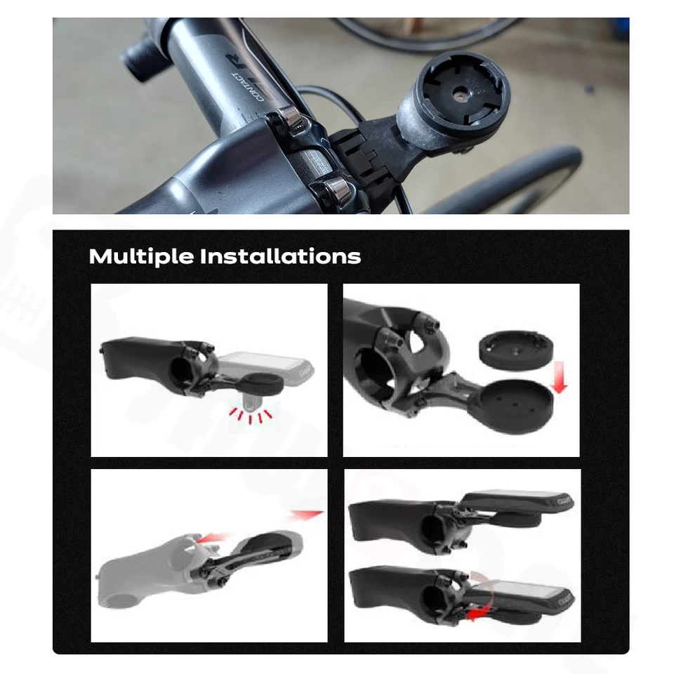 RISVOWO Supporto Bici Per Garmin E Bryton - Attacco Manubrio 31.8mm Con Antiscivolo, Compatibile GoPro E Luci - Foto 7