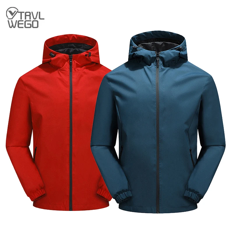 

TRVLWEGO Camping Hiking Jacket Men Autumn Outdoor Sports Coats Climbing Trekking Windbreaker Fishing Waterproof Soft Shell