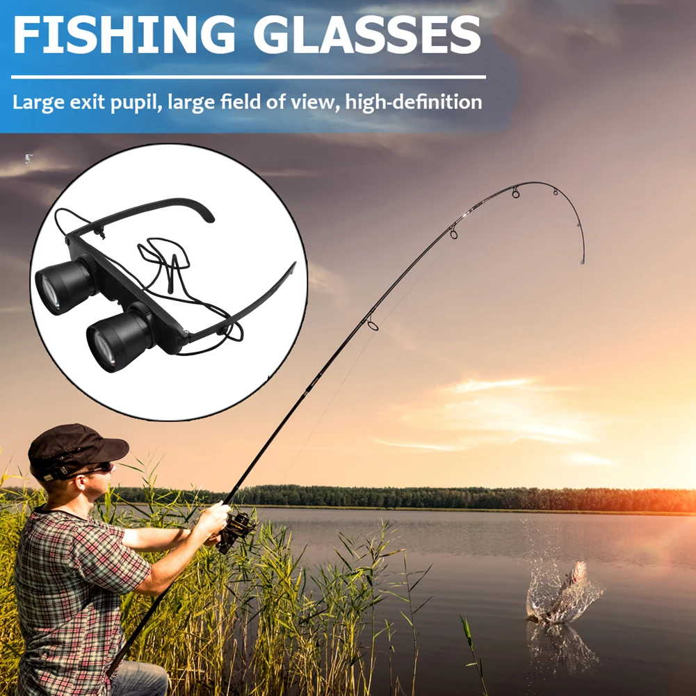 Telescope Fishing Glasses Adjustable Zoom Fishing Focusing Glasses Wearable Outdoor Portable Magnifier for Fishing Bird Watching