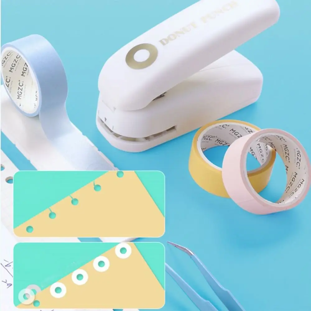 자체 제작 엠보싱 도구 구멍 스크랩북 도넛 링 펀처, DIY 종이 펀처, 학교 사무용품