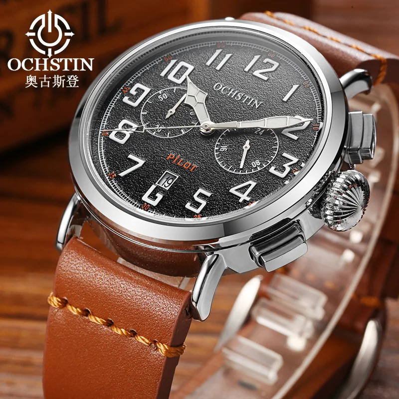 OCHSTIN2024 New Personalized Trendy Style Original Multi functional Quartz Movement Waterproof Watch Men's Quartz Watch