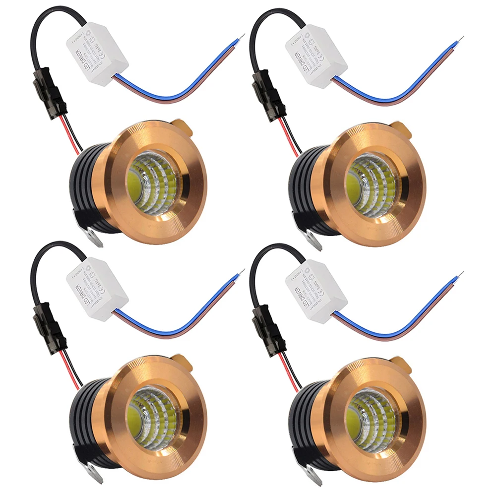 3W COB LED Cabinet Light 30mm Hole 100V 120V 230V 240V Recessed LED Light Downlight Cabinet Spot Washing Room Stairs