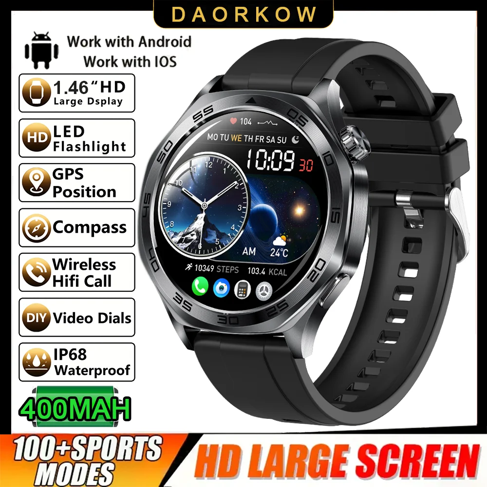 Nouvelle smartwatch 2026 avec écran IPS de 1,46 pouce, indice d'étanchéité IPX8. Batterie de 400 mAh dotée de plus de 100 modes d'activités