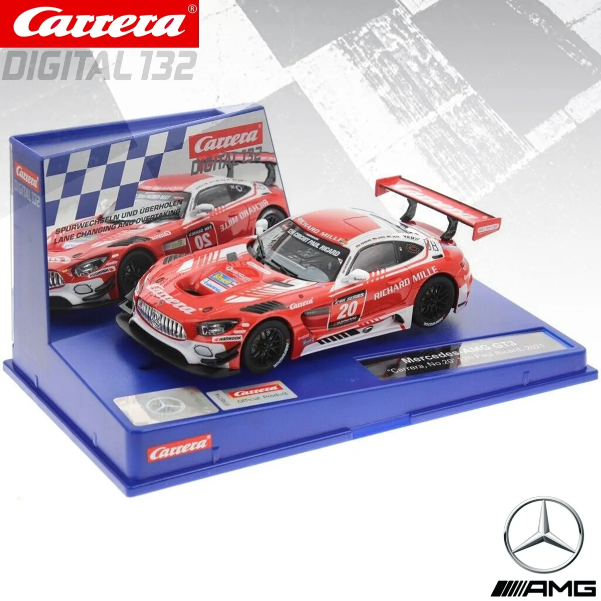 Carrera 91156 Ricambi Alettone Posteriore Per Mercedes-AMG GT3 – Digital 132/Evolution, Edizione Paul Ricard 2021