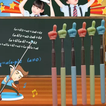 Puntatore per insegnante retrattile con design a dito Puntatore per insegnamento scolastico telescopico in acciaio inossidabile Forniture per insegnanti per l'aula