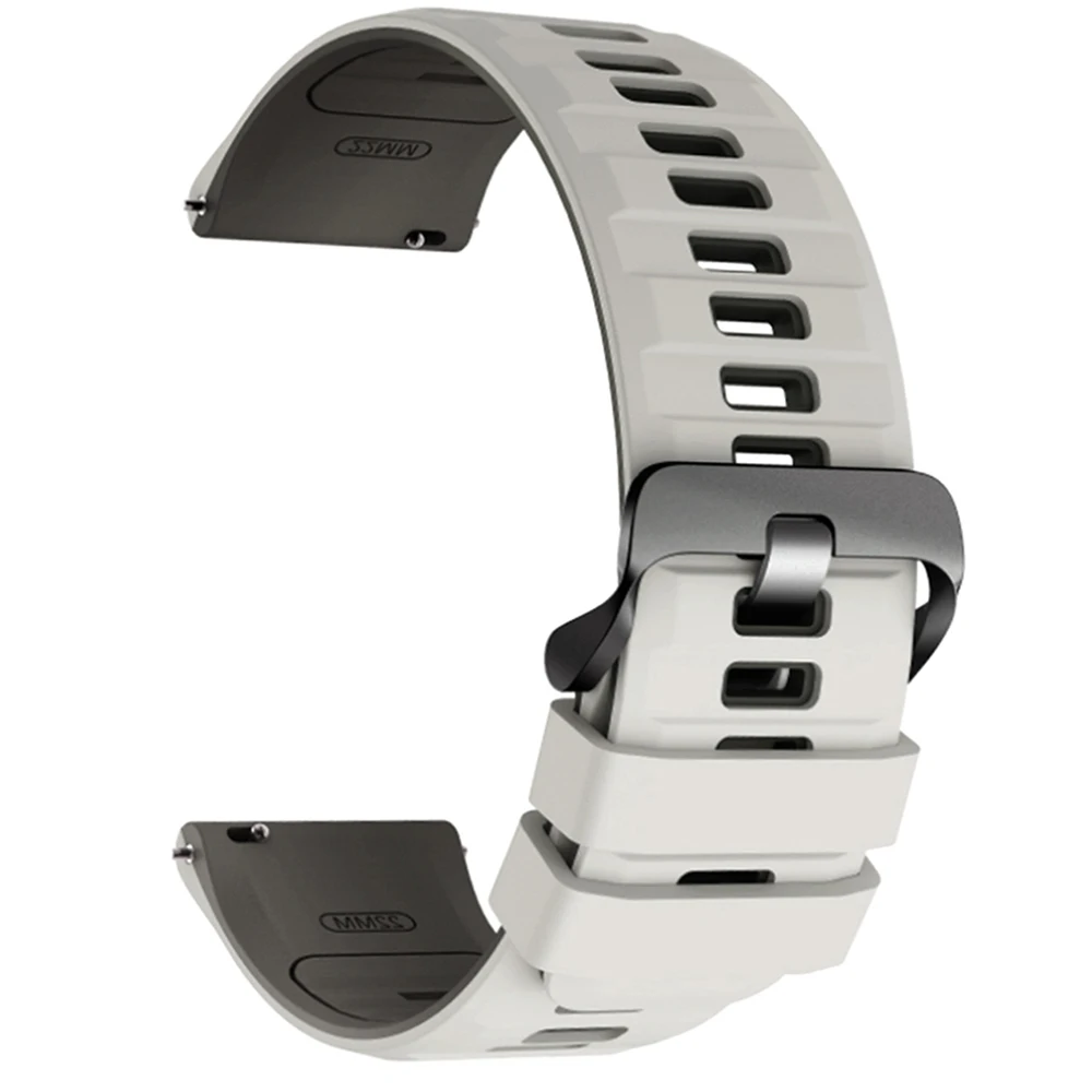Two-Tone Silicone Watch Band - 20mm/22mm Adjustable Strap