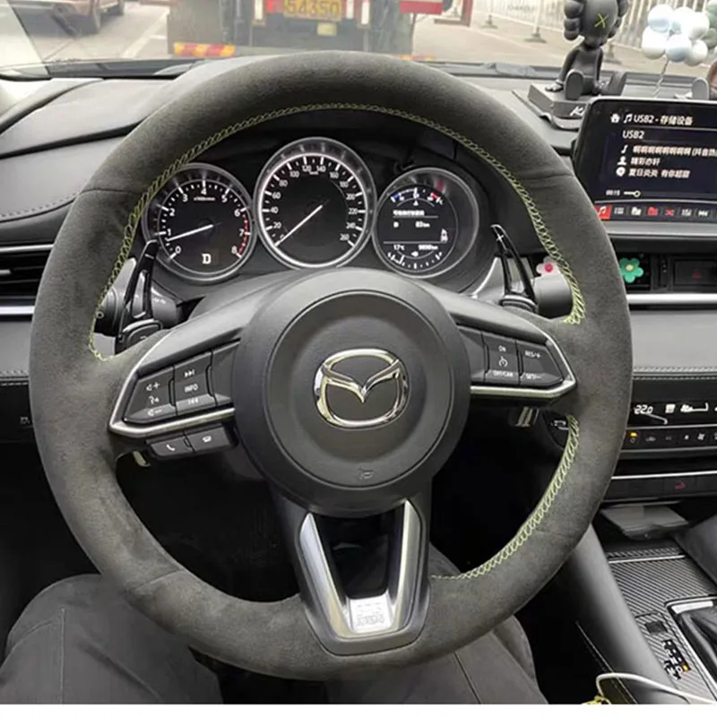 

Прошитые вручную Нескользящие замшевые Аксессуары для Mazda 6 Atenza 2017 Mazda 3 Axela 2017-2019 автомобильные аксессуары для интерьера