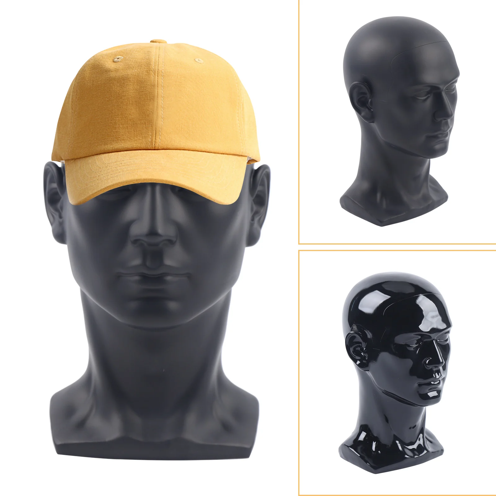 

Mannequin Head For Headphones Hats Wigs Jewellery Black Made Of High Quality Pvc Plastic Wig Holder Polystyrene Head