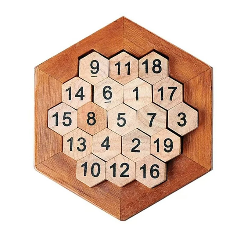 Wooden Hexagon Sudoku Number Puzzle Logical Thinking Math Games Toys Kids And Adults IQ Test Montessori Rompecabezas De Madera 3
