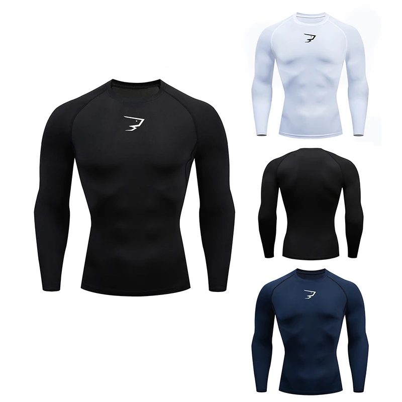 Men Running Compression T-shirt Long Sleeve Sport Tees Gym Fitness Sportshirts Male Jogging Tracksuit Homme Athletic Shirt Tops 1