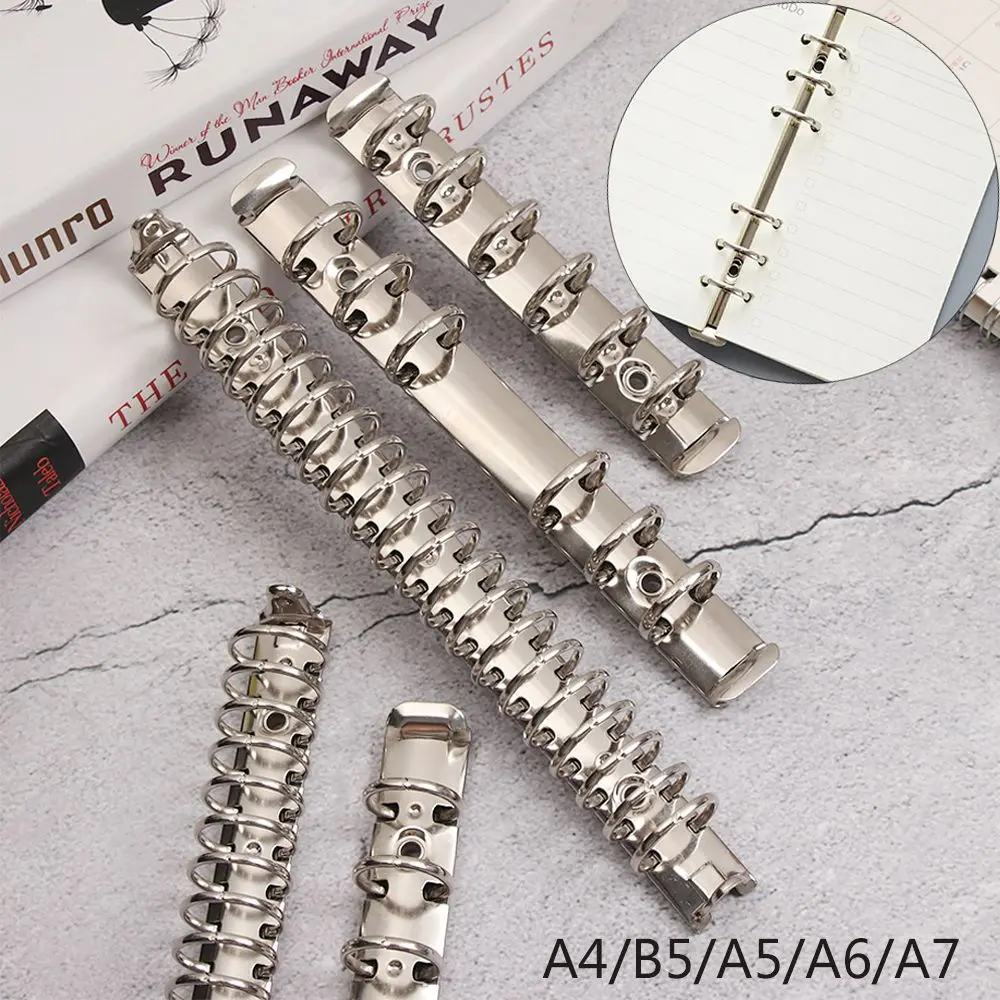 A4/B5/A5/A6/A7 Refillable Metal Spiral Rings Binder Clip Loose-leaf File Folder Binder Clip Notebook Accessory Office Supplies metal ring binder metal binder ring notebook accessories book binding supplies loose leaf binder clips binder clip