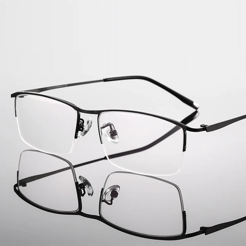 Business Men Myopia Glasses Fashion Trendy Metal Half Frame Nearsighted Eyeglasses Optical Prescription Eyewear Diopter To -6.0 4