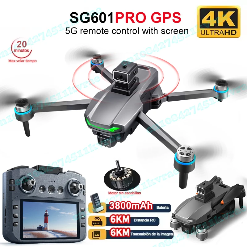 Drone Selfie Poche SG601 PRO MAX GPS ultra léger 196g en vol avec caméra 1080P