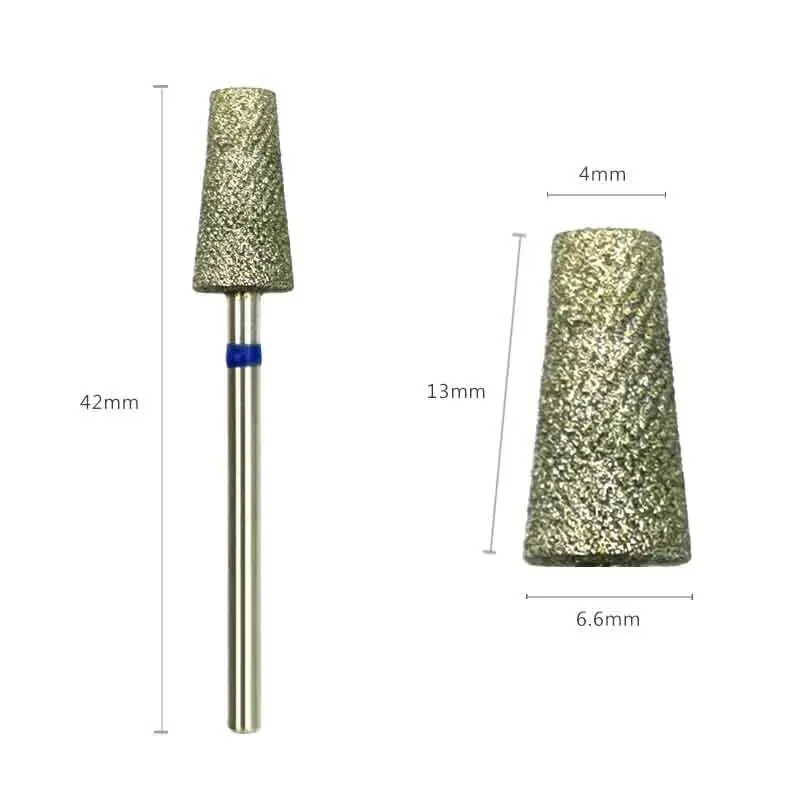 HYTOOS 다이아몬드 크로스 이빨 테이퍼 네일 드릴 비트, 큐티클 클린 버, 매니큐어 비트, 드릴 머신 액세서리 공급 업체, 3/32 인치