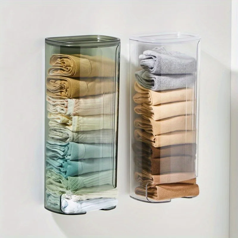 Storage Box for Socks Household Underwear Storage Rack Organizer Box Hanging Wall Perforation-free Stockings Storage Drawer Type