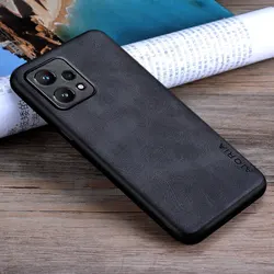 Luxury Vintage Leather Skin Phone Case - Stylish Protective Cover for Realme 9 4G (Black)