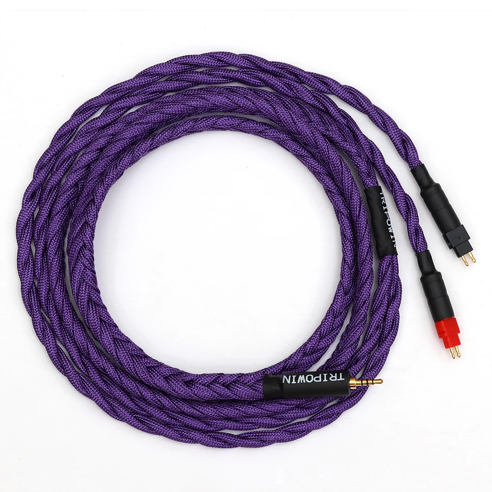 

Tripowin GranVia 26AWG 36 Strands x 4 Core Handmade Headphone Replacement Cable for HD650 HD580 HD800 HIFIMAN ANANDA Purple
