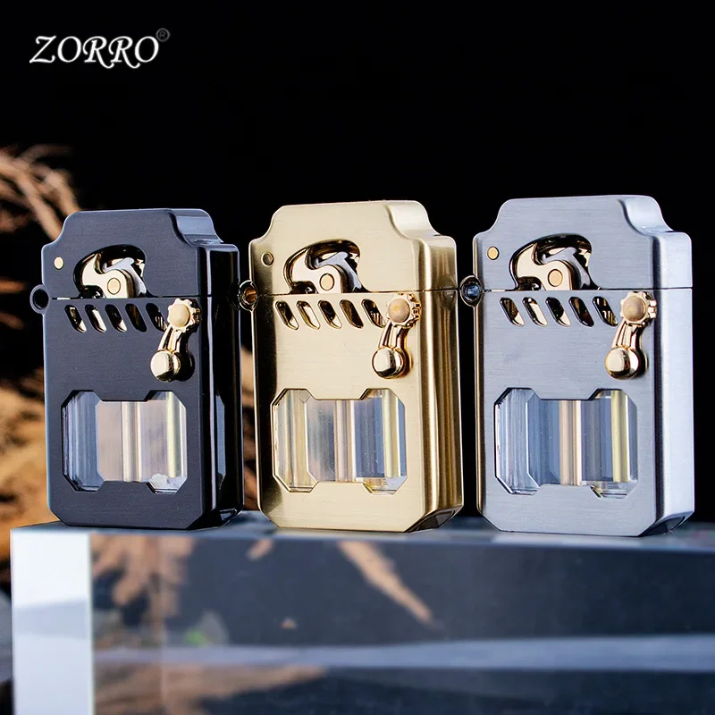 Zorro Kerosene Lighter Cyber Mecha Transparent Bin Rocker Cool Classic Torrens Tide Men Lighters 2025 kerosene lighter