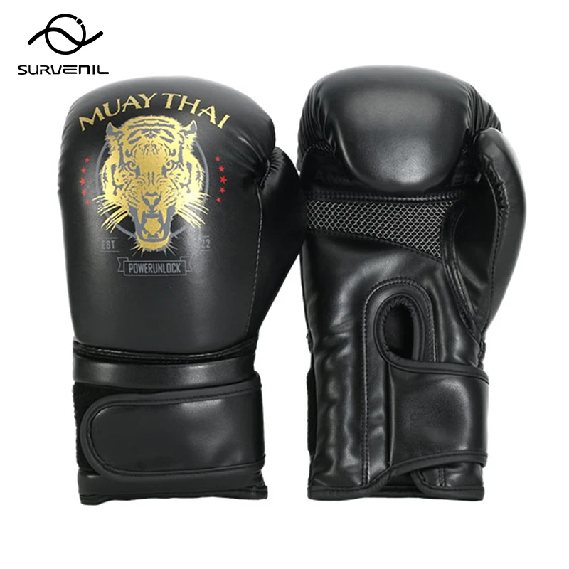 Boxing Gloves Multi Colors Tiger Muay Thai Gloves PU Leather Professional Kickboxing Sandbag Punching Glove for Men Women Kids