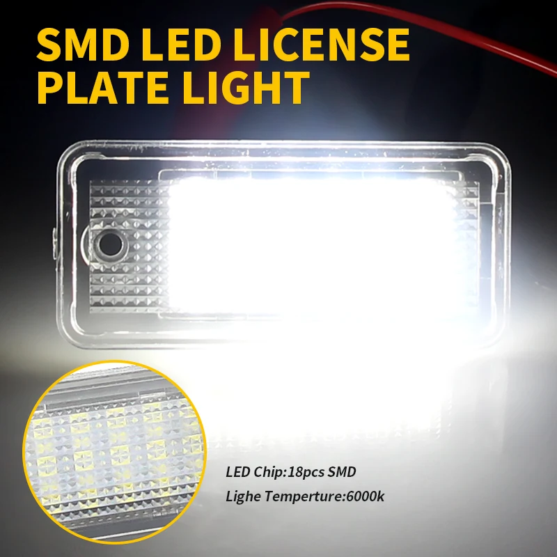 2Pcs License Plate Light For Audi A3 A4 S4 RS4 B6 B7 A6 RS6 S6 C6