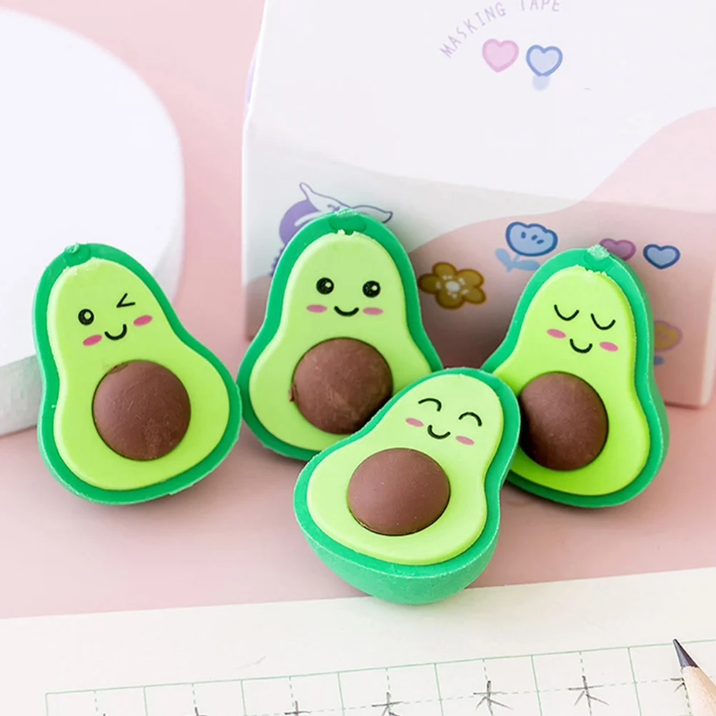 아보카도 어린이 교실용 미니 지우개, 작은 과일 상품, 어린이 벌크 연필, 36 개
