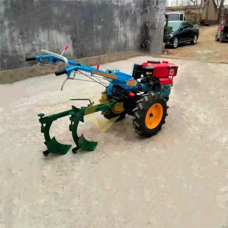 

Hot Sale Farm Equipment Mini Plow 2 Wheel Walking Tractor With Disc Plough Machine