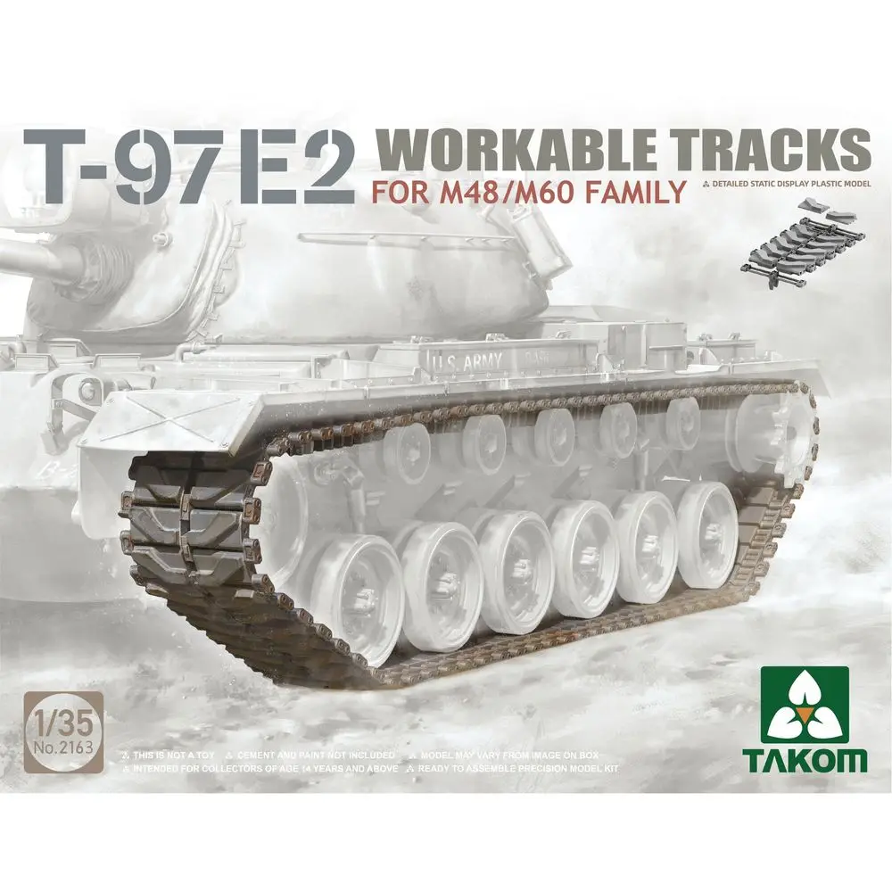 

TAKOM 2163 1/35 T-97E2 Workable Tracks For M48/M60 Family - Scale Model Kit
