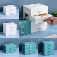 Multi-Layer Drawer Layered Storage Colorful Plastic Handle Box Dust-proof Drawer Style Cosmetics Storage Home Office 2