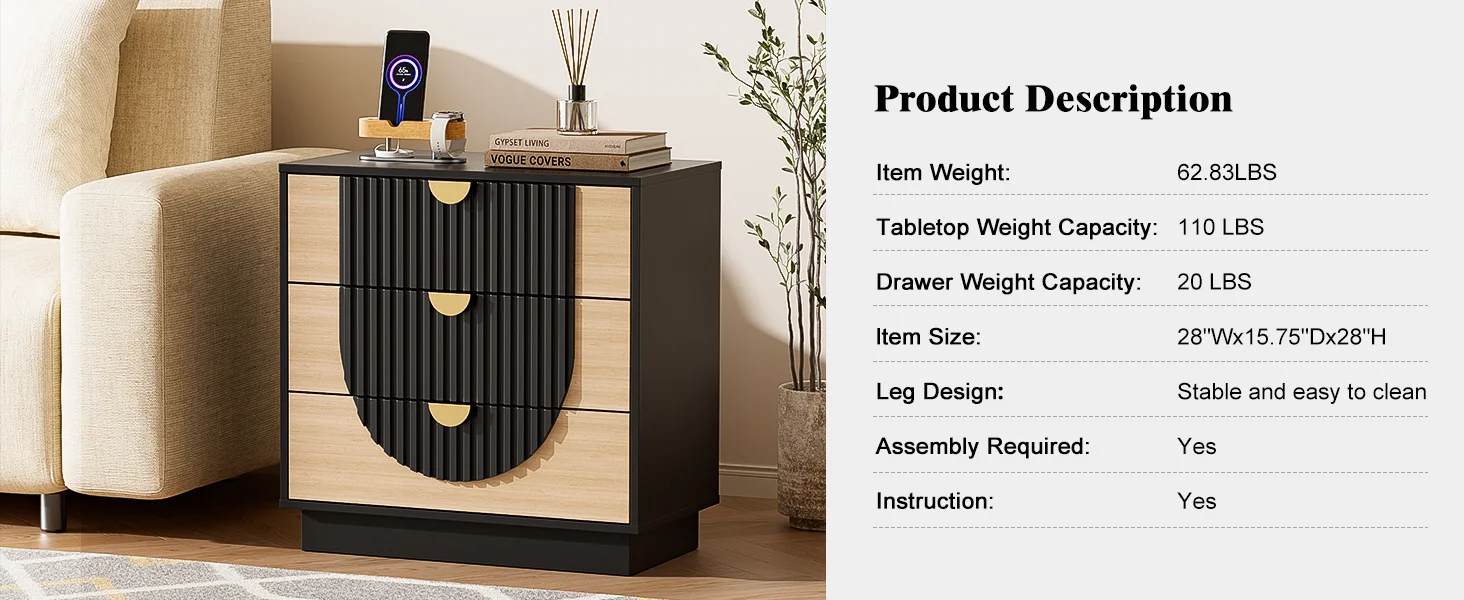 Nightstand with Charging Station