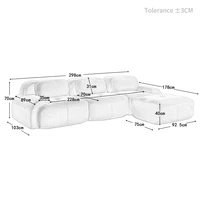 Модульный угловой тканевый диван — сборка не требуется, очень широкие подлокотники, высокоэластичная обивка 32D, эргономичный уютный диван — изображение 2