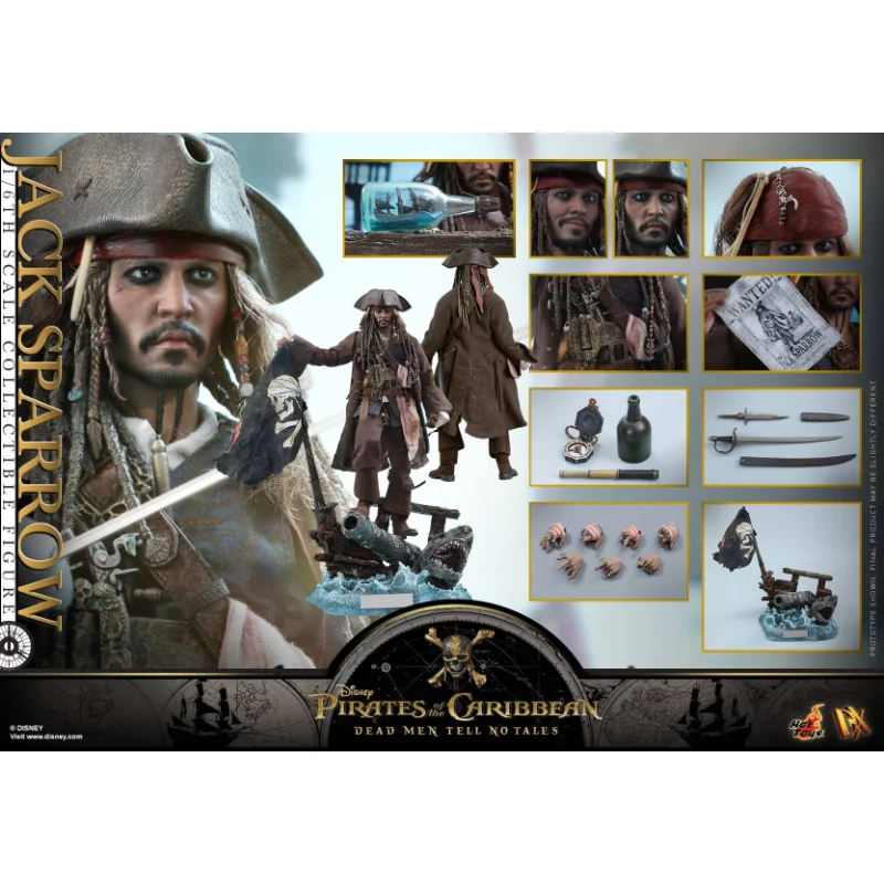 

HOTTOYS HT 1/6 DX15 JACK SPAR ROW Pirates of The Caribbean 5 Captain Jack Johnny Action Figure Model Hobbies Collection