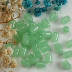 20pcs Misty Blue Glass Tube Spacer Beads - 6x9mm 40pcs (Olive Green)