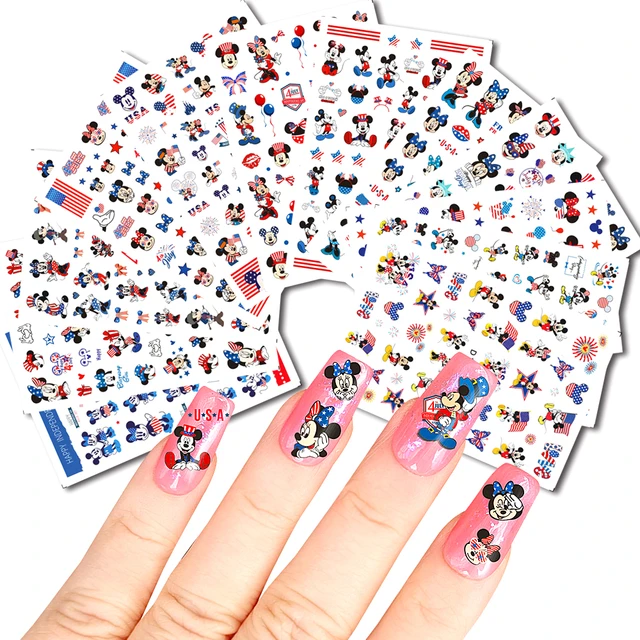 Disney 3D Nail Art Stickers Cartoon Lilo and Stitch Nail Art Decoration  Mickey and Minnie Stickers For Nails DIY Anime Decals
