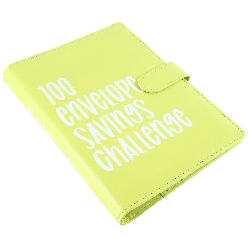 

100 Envelope Challenge Binder, Savings Challenges Binder, Budget Binder, Easy And Fun Way To Savemoney(Green) Durable