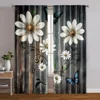 2pcs, Curtains Digital Printed 2D print Daisies And Butterflies Machine Washable Polyester (without rod) Art Deco Festive Use 1